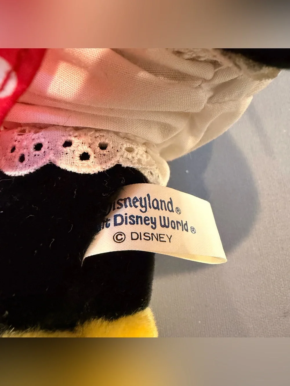 Vintage Minnie Mouse Plush Disney Parks Red Polka Dot Dress With Tag Disney